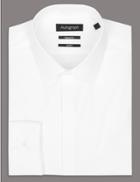 Marks & Spencer Cotton Rich Tailored Fit Shirt With Stretch White