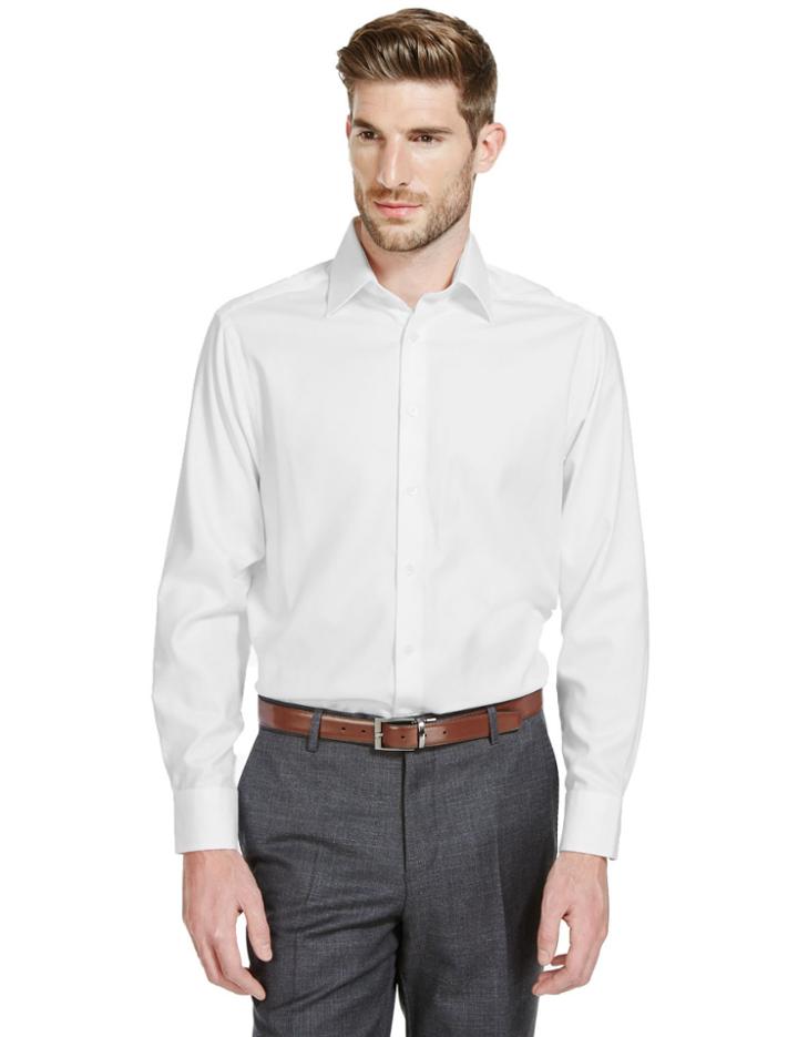 Marks & Spencer Pure Cotton Textured Shirt White