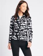 Marks & Spencer Printed Fleece Jacket Black Mix