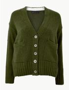 Marks & Spencer Cotton Rich Textured Cardigan Hunter Green