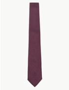 Marks & Spencer Pure Silk Slim Textured Tie Purple