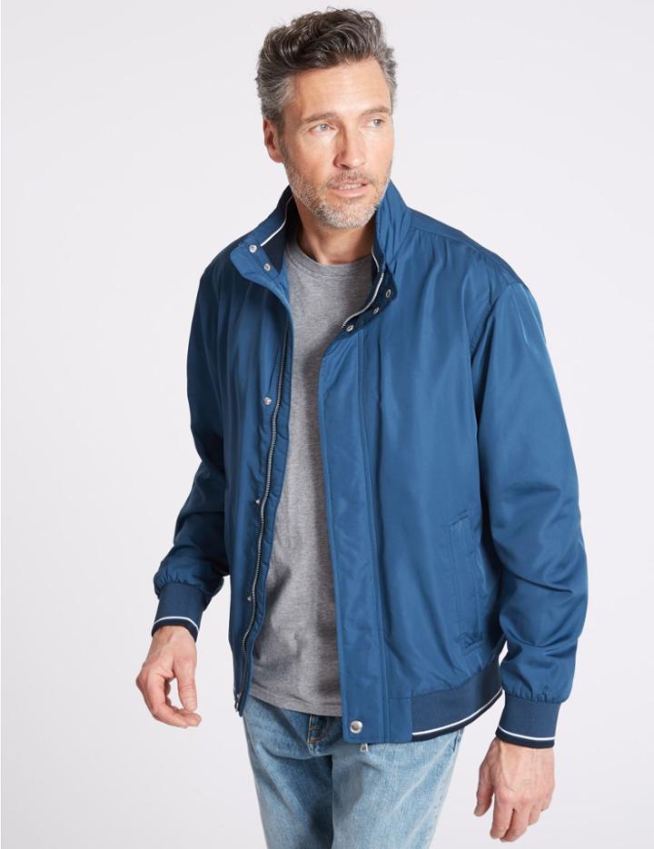 Marks & Spencer Lightweight Bomber Jacket With Stormwear&trade; Sky Blue