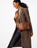 Marks & Spencer Reversible Snake Print Crossbody Bag Chocolate