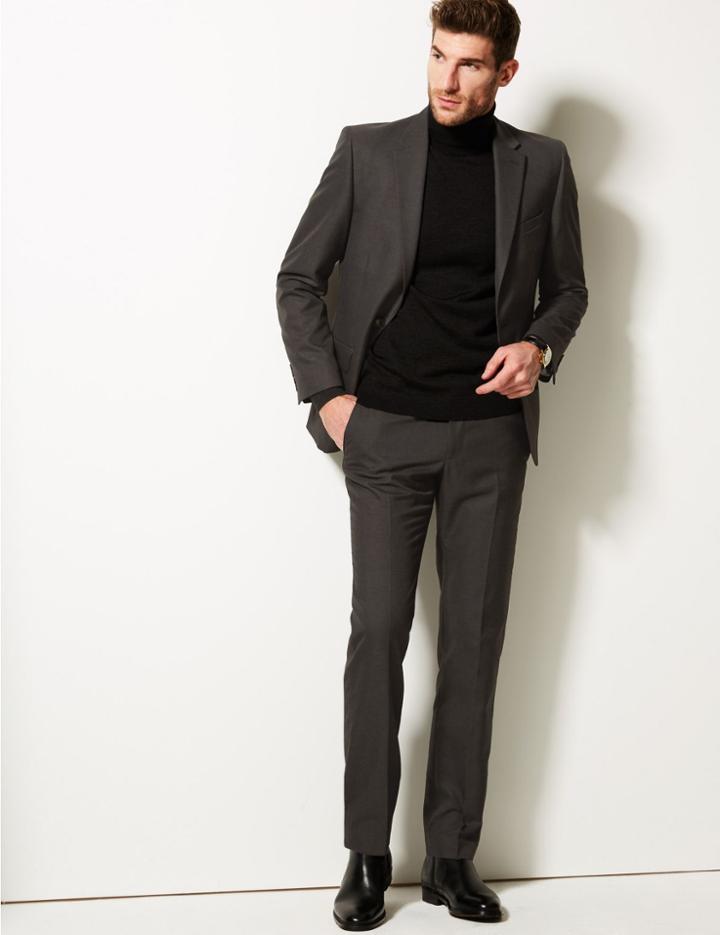 Marks & Spencer Charcoal Tailored Fit Jacket Charcoal