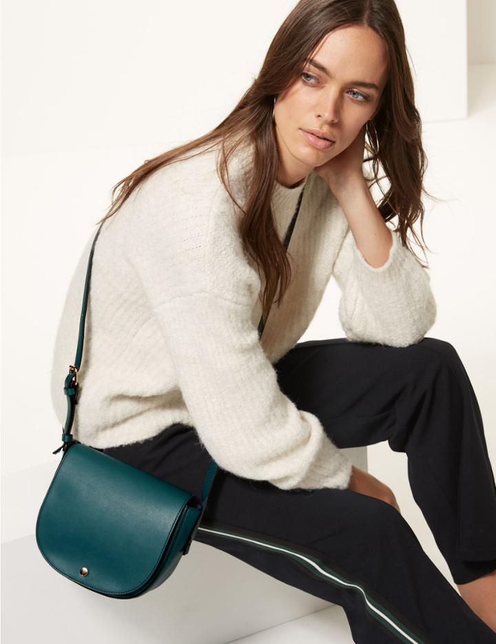 Marks & Spencer Faux Leather Cross Body Bag Teal