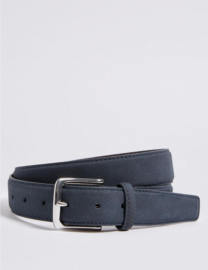 Marks & Spencer Faux Suede Stitch Detail Belt Navy