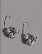 Marks & Spencer Ball Cluster Drop Earrings Silver