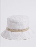 Marks & Spencer Stripe & Spot Summer Hat Natural Mix