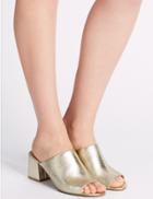 Marks & Spencer Block Heel Mule Shoes With Insolia&reg; Gold