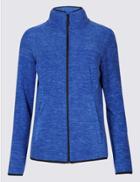 Marks & Spencer Textured Fleece Jacket Blue Mix