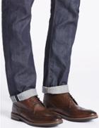 Marks & Spencer Leather Brogue Chukka Boots Brown
