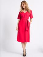 Marks & Spencer Half Sleeve Wrap Dress Pink