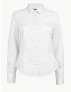 Marks & Spencer Plus Cotton Fitted Fuller Bust Shirt White
