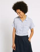 Marks & Spencer Striped Short Sleeve Shirt Blue Mix