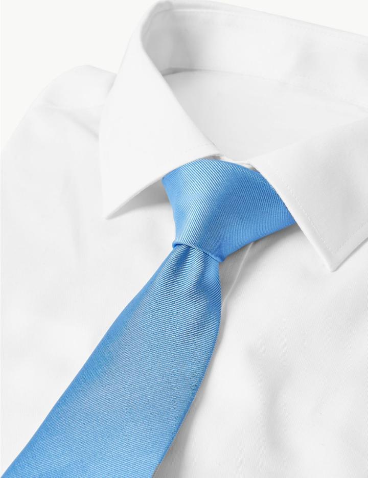Marks & Spencer Twill Tie Medium Blue