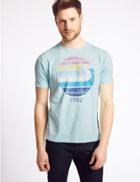 Marks & Spencer Slim Fit Pure Cotton Crew Neck T-shirt Aqua