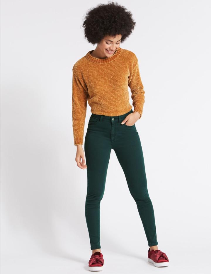 Marks & Spencer Mid Rise Super Skinny Jeans Peacock