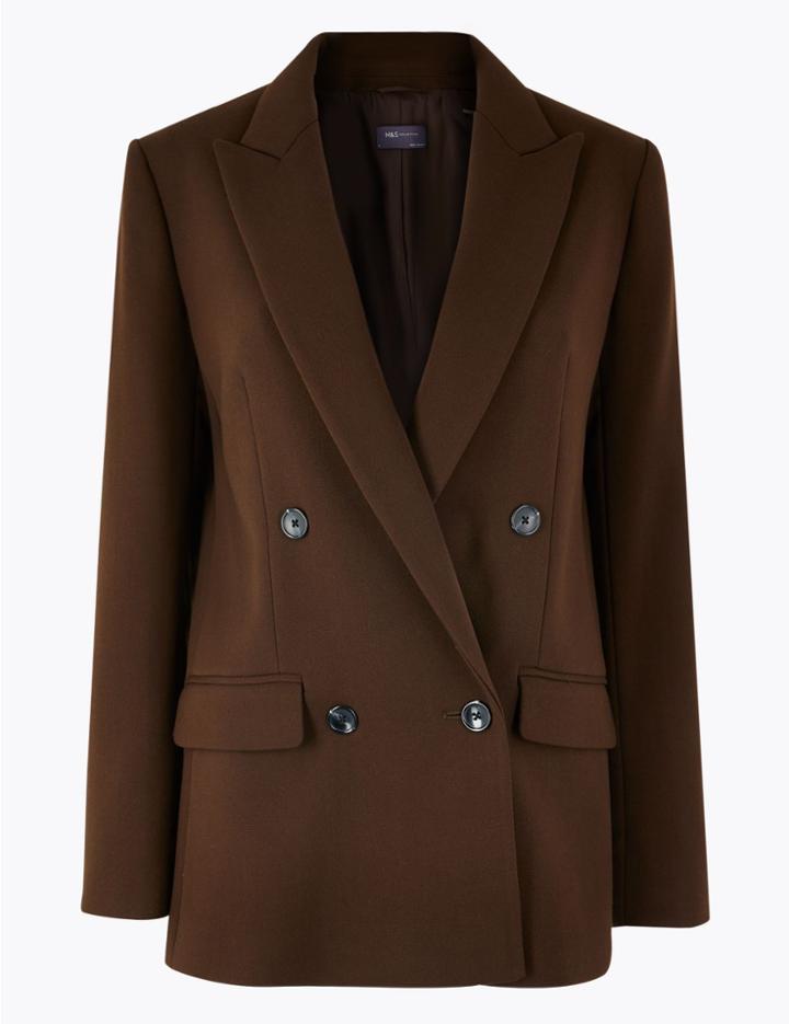 Marks & Spencer Double Breasted Blazer Chocolate