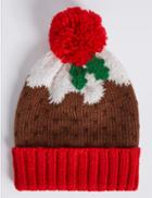 Marks & Spencer Christmas Pudding Hat Brown Mix
