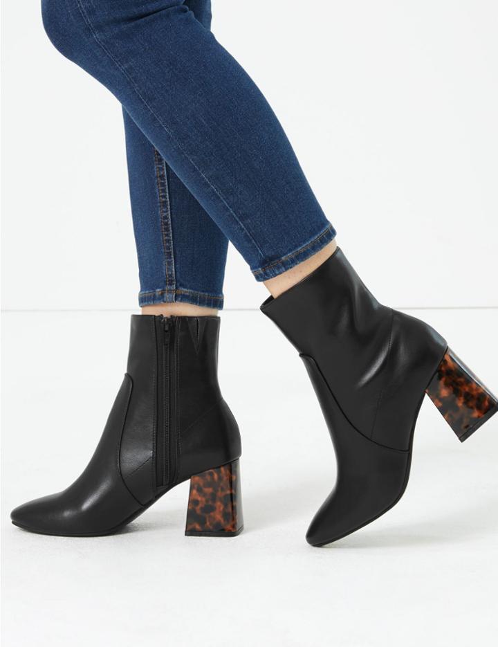 Marks & Spencer Flared Block Heel Ankle Boots