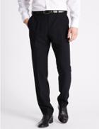 Marks & Spencer Slim Fit Flat Front Trousers Navy