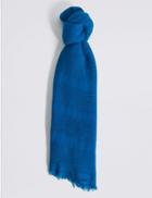 Marks & Spencer Chenille Striped Scarf Blue