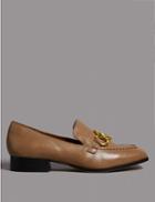Marks & Spencer Leather Ring Detail Loafers Taupe