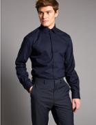 Marks & Spencer Supima&reg; Cotton Tailored Fit Shirt Dark Navy