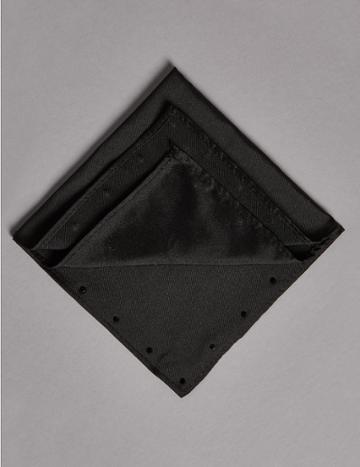 Marks & Spencer Pure Silk Pocket Square Made With Swarovski&reg; Elements Black