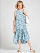Marks & Spencer Printed Tiered Swing Midi Dress Blue Mix