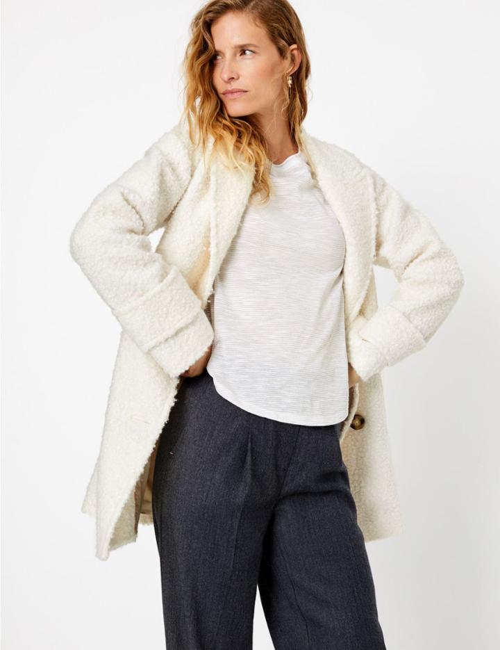 Marks & Spencer Glittery Striped Regular Fit T-shirt Antique Brass