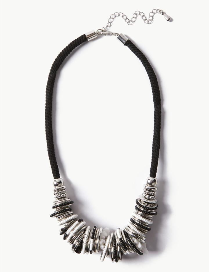 Marks & Spencer Beach Rings Necklace Black Mix