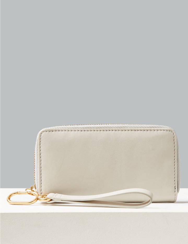 Marks & Spencer Leather Zip Around Purse Taupe
