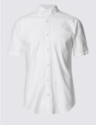 Marks & Spencer Pure Cotton Slim Fit Oxford Shirt White