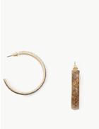 Marks & Spencer Large Textured Hoop Earrings Brown Mix