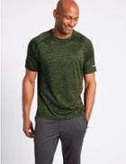 Marks & Spencer Active Performance Textured T-shirt Khaki Mix