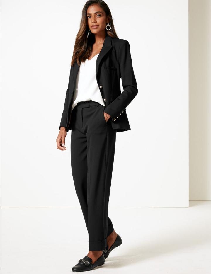 Marks & Spencer Ponte Single Breasted Blazer Black