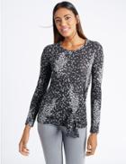 Marks & Spencer Animal Print Tie Front Jersey Top Black Mix