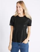 Marks & Spencer Sparkle Round Neck Short Sleeve T-shirt Black