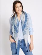 Marks & Spencer Pure Cotton Cross Stitch Scarf Cream Mix