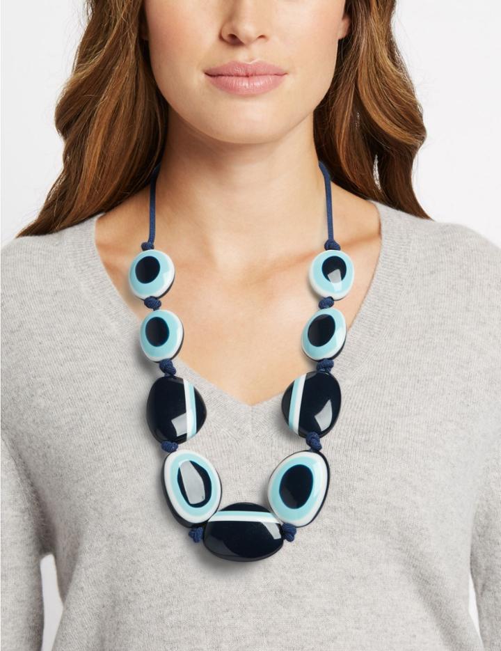 Marks & Spencer Splashed Pebbles Necklace Navy