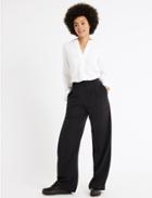 Marks & Spencer Wide Leg Trousers Black Mix