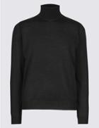 Marks & Spencer Merino Wool Blend Roll Neck Jumper Black