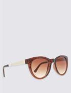 Marks & Spencer Metal Arm Cat Eye Sunglasses Brown Mix