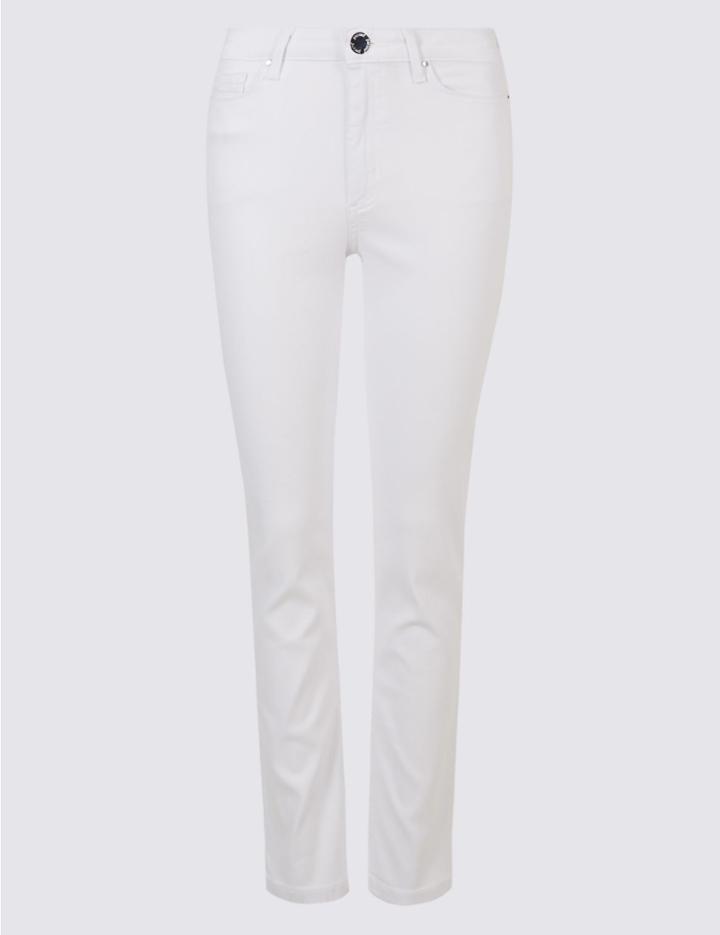 Marks & Spencer Sculpt & Lift Roma Rise Slim Leg Jeans Soft White