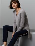 Marks & Spencer Pure Cashmere Textured Longline Jumper Mid Grey