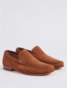 Marks & Spencer Suede Slip-on Loafers With Stain Resistance Cognac