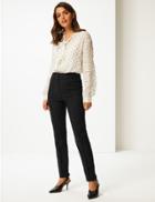 Marks & Spencer Scallop Edge Slim Leg Trousers Black