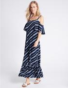 Marks & Spencer Striped Slip Dress Blue Mix