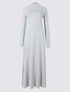 Marks & Spencer Jersey Turtle Neck Tunic Maxi Dress Silver